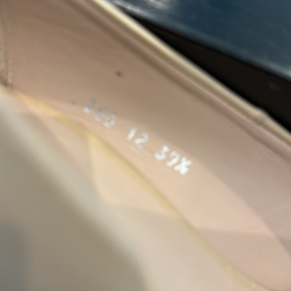 AUDLEY Beige Leather Peep Toes Multicolored Stripey Block Heels Brand New - Picture 7 of 9